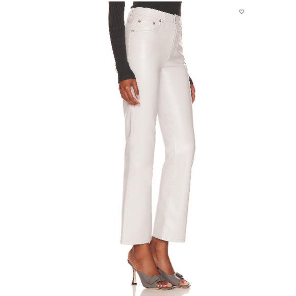 AGOLDE NWT Recycled Leather Relaxed Boot Jean Pant in Wisp Gray// 30 - Picture 1 of 16